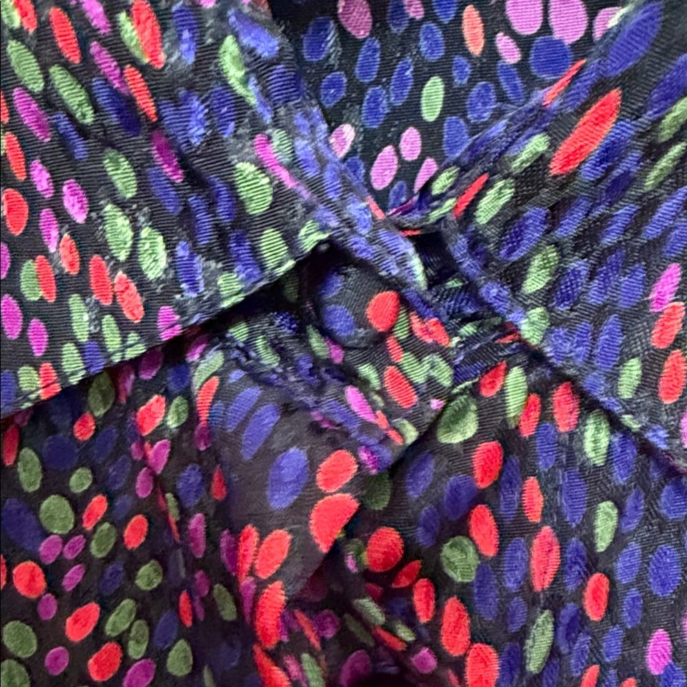 Vintage Notations Vibrant Patterned Button Down S… - image 6